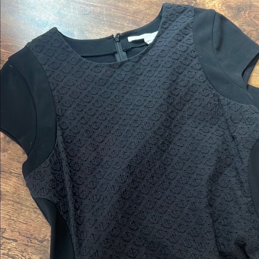 Diane Von Furstenberg Black Eyelet Dress